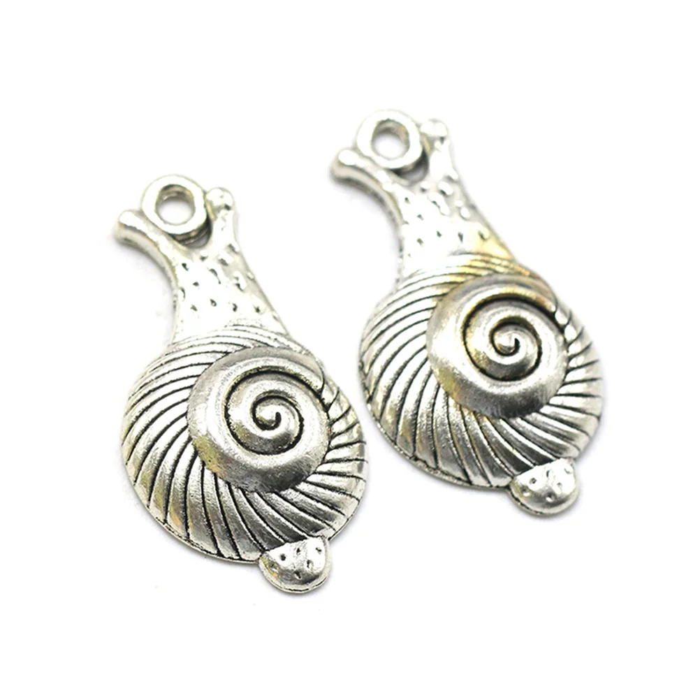 

20 Pcs Alloy Snail Pendant Stainless Steel Engraving Bar Snake Photo Charm Bracelet