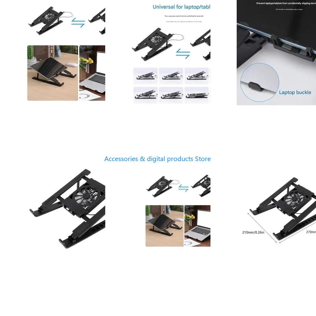77JD Adjustable Laptop Cooling Stand Foldable Portable Design With Multiple Speed Fan For Optimal Airflows