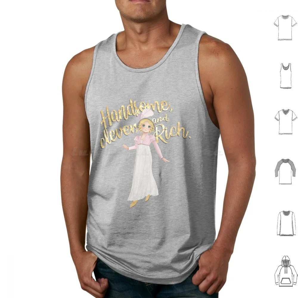 Handsome Clever Rich Tank Tops Vest Sleeveless Jane Austen Austen Literature Regency Novel Romance Pride And Prejudice Sense