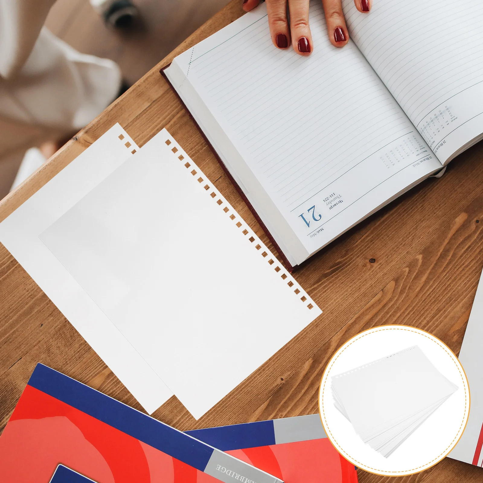 50 قطعة التقويم الفارغ الملء فضفاض ورقة ورقة الموثق دفتر الصفحات الداخلية ورق الرسم DIY بها بنفسك مذكرات رسم ملاحظة