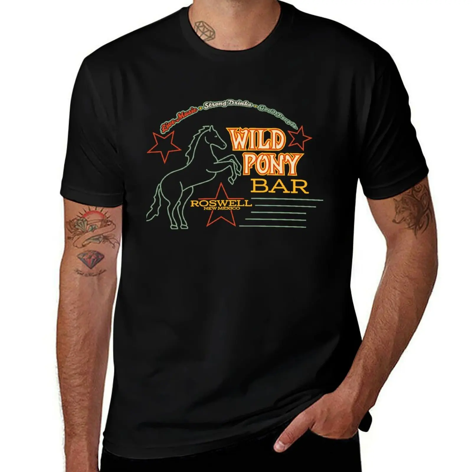 

Wild Pony Bar T-Shirt t shirts for man slim fit man graphic t shirt man t shirts for men casual T-shirt