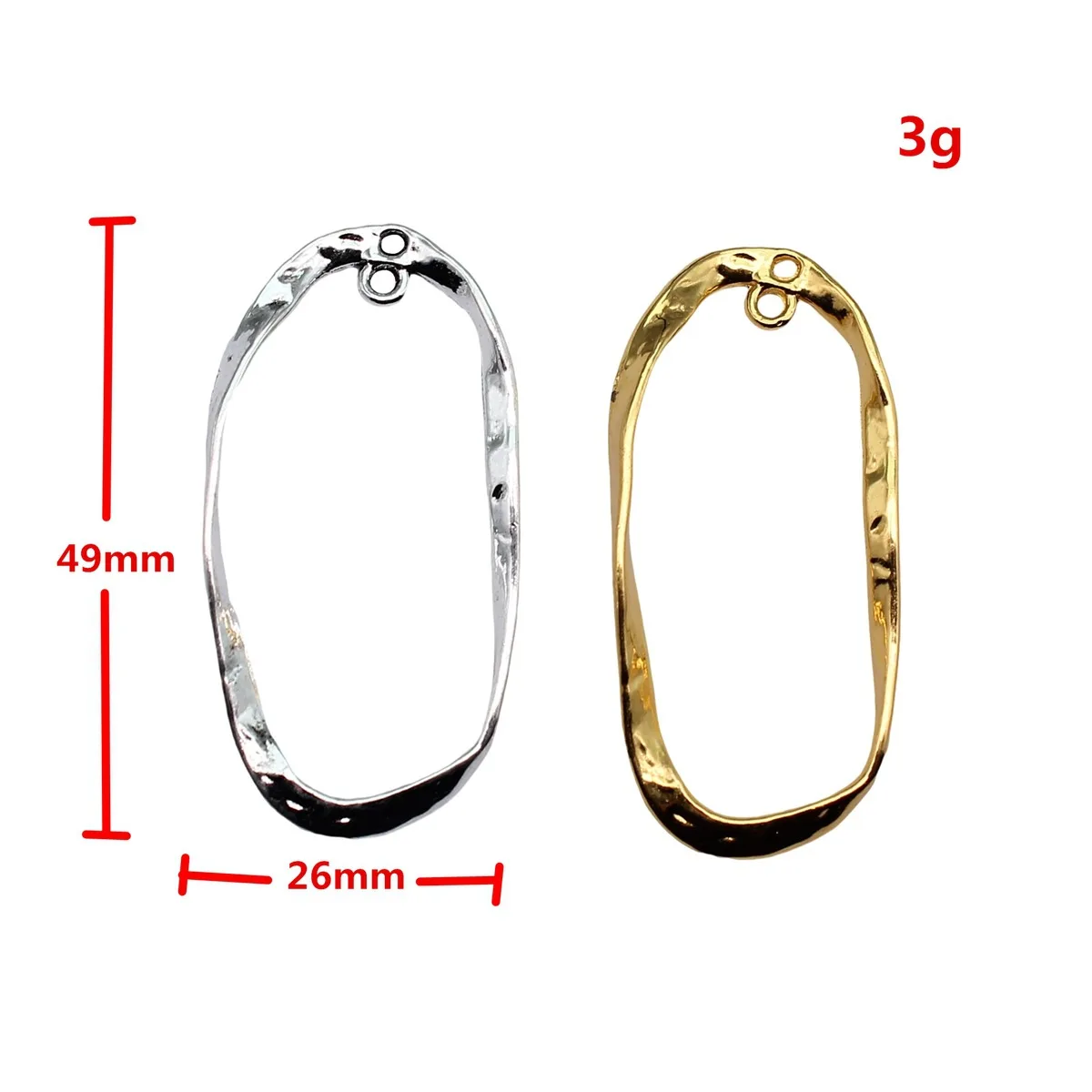 WYSIWYG 10pcs 49x26mm 4 Colors Oval Hoop Twisted Earring Connector Accessory For DIY Jewelry Making Handmade Jewelry Findings