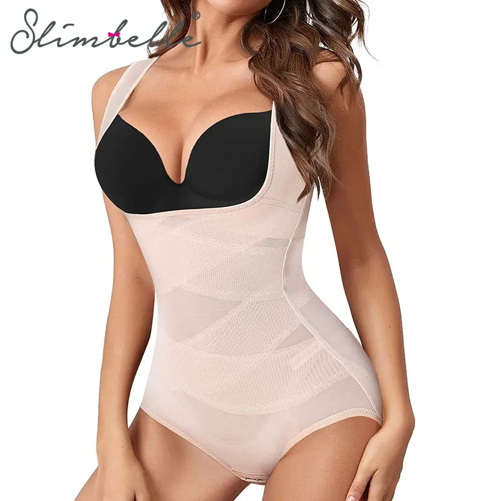 Women Tummy Control Shapewear Breathable Butt Lifter Bodysuit Open Bust Slimming Waist Trainer Corset Full Body Shaper