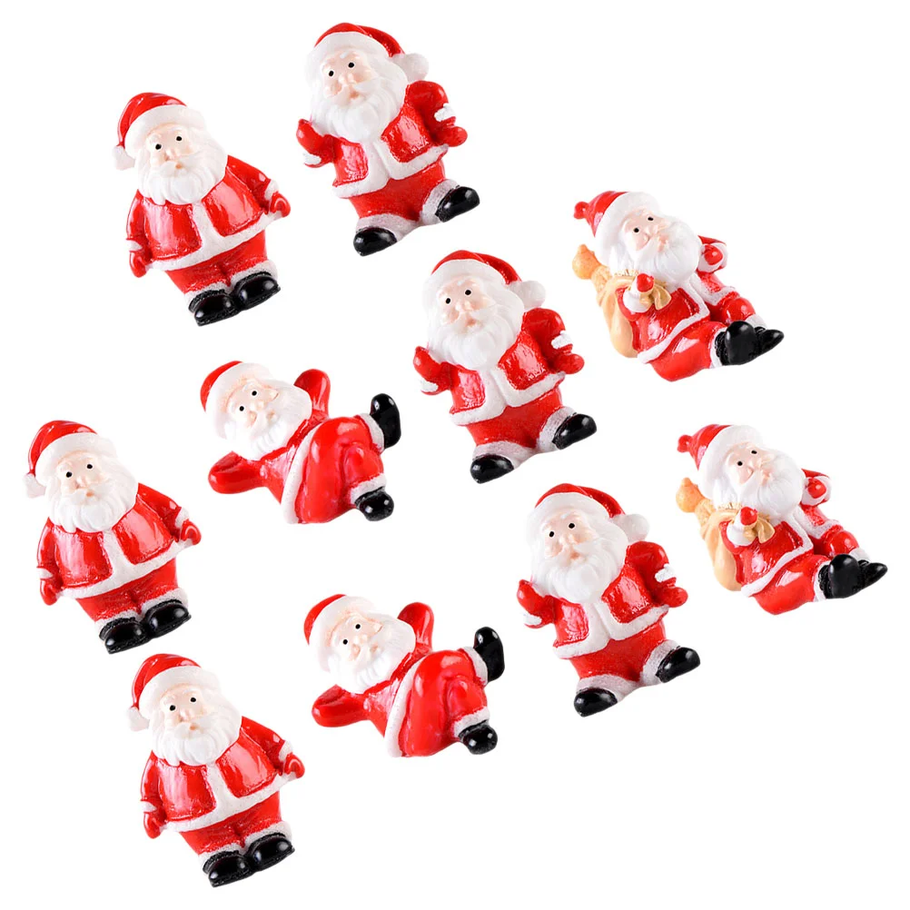 

Fake Snow Christmas Santa Claus Miniature Landscape Ornaments Trees Snowman Figurine Gnome Resin