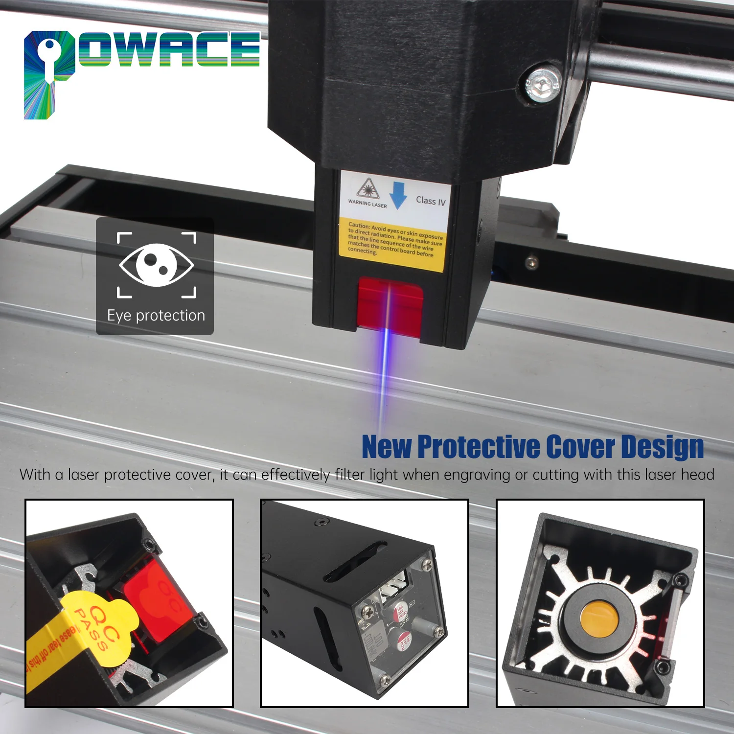 33x33mm 20W Electric Power Optical Power 5.5W Laser Module for CNC Router Machine 1610 3018 / Pro / MAX
