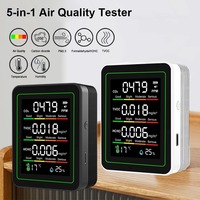 Smart Life 5 in 1 Air Quality Monitor CO2 TVOC HCHO Detector Mini Temperature Humidity Detector for Home Office Indoor CO2 Meter