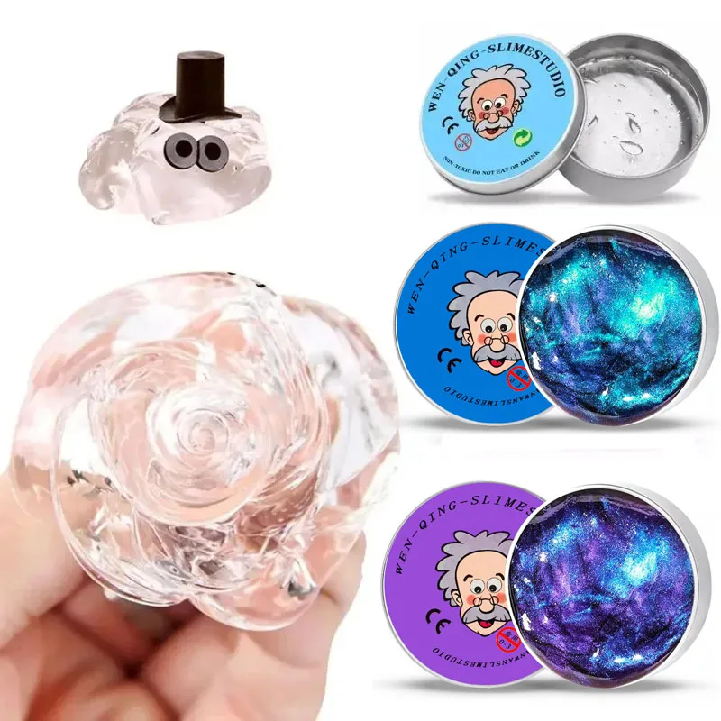 Stress Relief Toys Old Man Liquid Squishy Transparent Crystal Slime Fluffy Foam Putty Kids Safe Bouncy Stretchy Color Slime