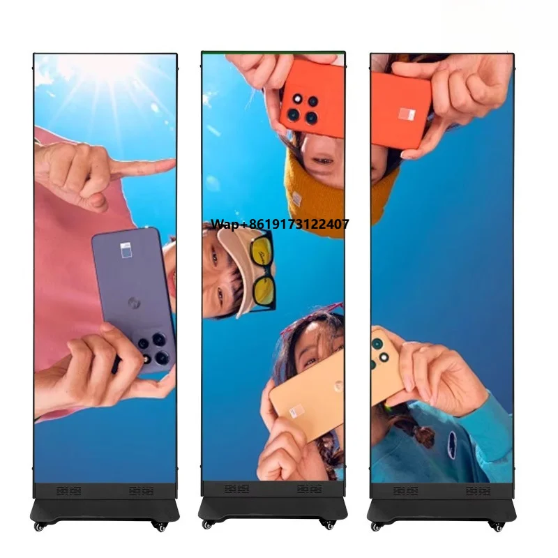 Qray Led Indoor LED Poster Screen Commercial Digital Display 1000cd Brightness Adobe RGB 98% Floor Stand Mounting for Promotion