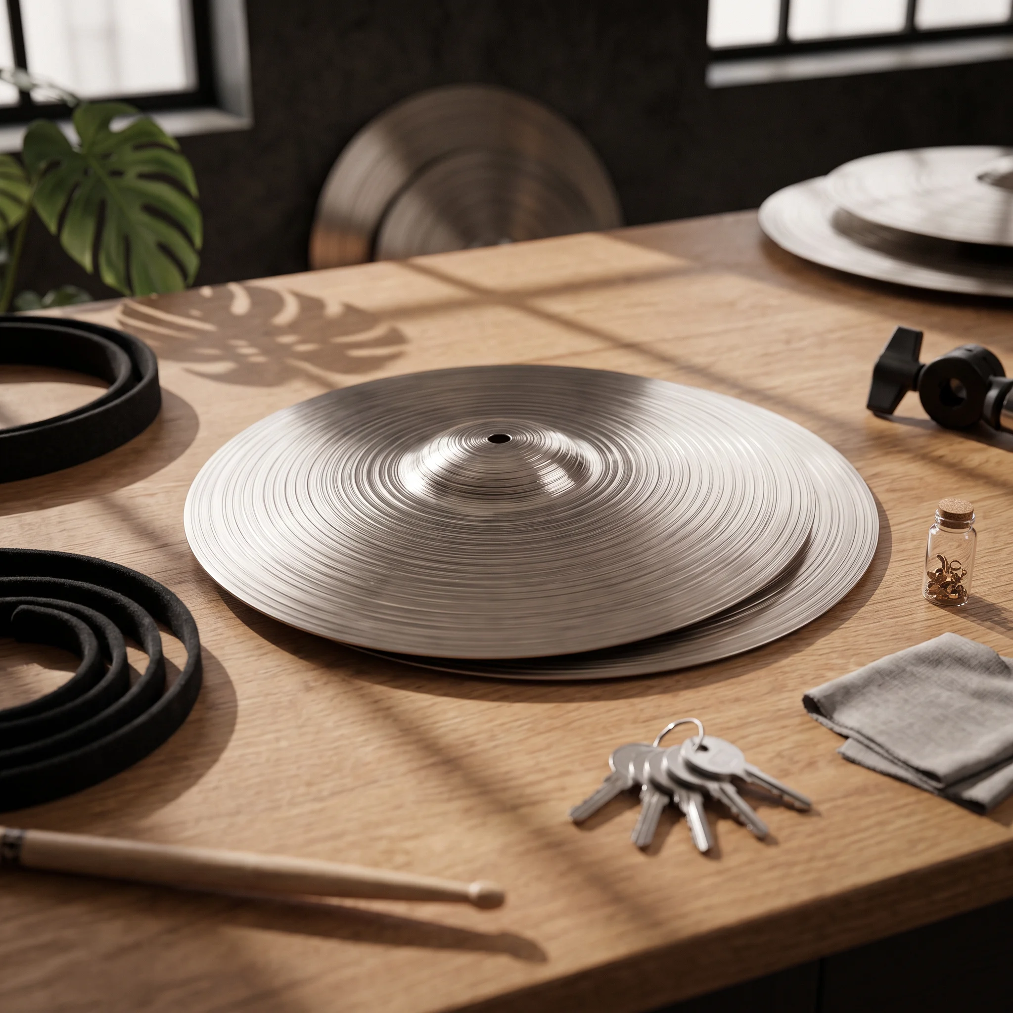Cymbale spirale à effet concentrique, instrument de percussion métallique brillant pour batteurs, kits de batterie, configurations d'entraînement