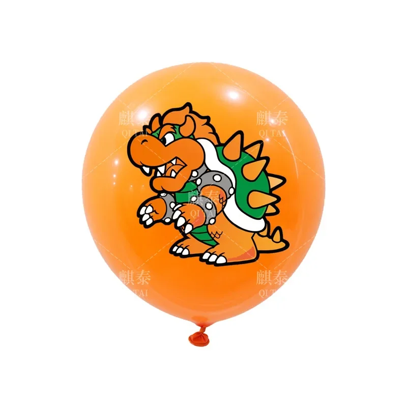 24/12pcs Super Mario Bros Cartoon Balloons Set Themed Birthday Party Action Figure Toy Luigi Peach Anime Balloon Decor Kids Gift