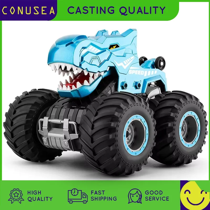 Samochód RC Dinozaur 2.4G Zdalnie Sterowany Auta Z Funkcją Spryskiwania, Wykonywania Akrobacji i Wykonywania Figur, Zabawka dla Chłopców, Samochód Wspinaczkowy dla Dzieci, Prezent Urodzinowy dla Chłopców i Dzieci