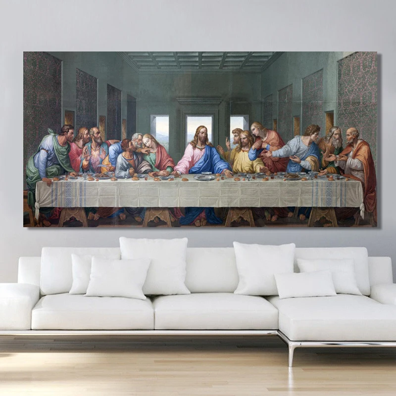 Posters and Print Wall Art Canvas Painting Famous for Living Room Cuadros Decor Leonardo Da Vinci's The Last Supper