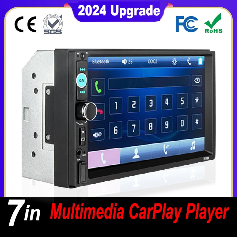 

7 Inch Car Multimedia Carplay Center Control Universal Radio ,Bluetooth Car Mp5 Player,Hd Qled Touchscreen/Fm Receiver