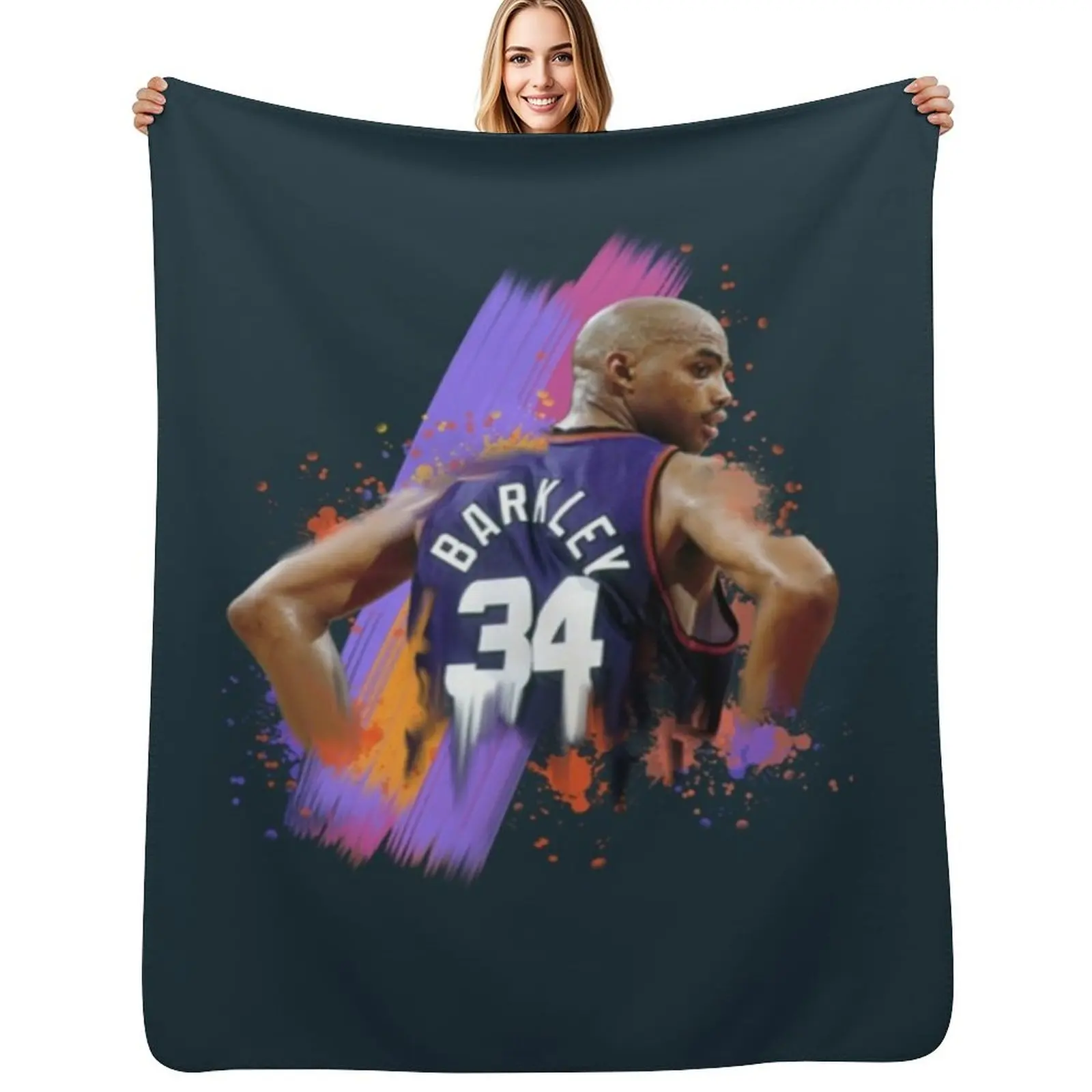 Charles Barkley basketball Thirty four back side Throw Blanket For Baby Hairy Soft Big Luxury Furrys for winter Blankets