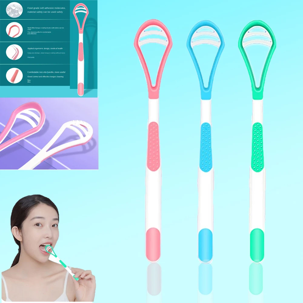 Dental tongue Tongue Cleaner For Adult Reusable Double-sided Tongue Cleaning Scraper Brush Professional Tongue Cleaner Oral Care