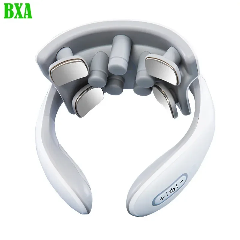 Intelligent Pulse Neck Massager Electric Vibration Pulse Neck Massager Rechargeable Heated Voice Back Massage Muscle Relaxation