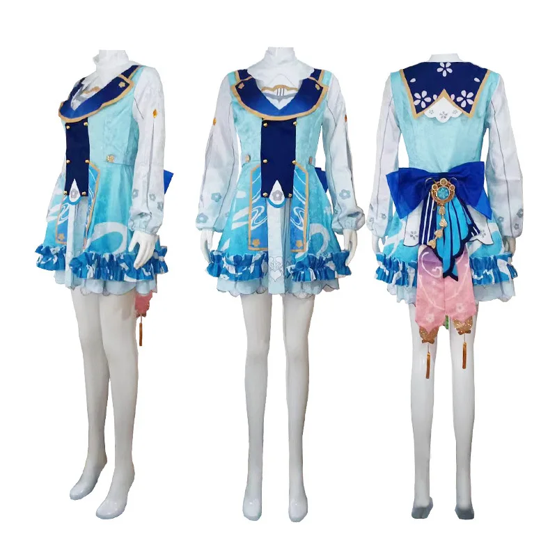 

Genshin Impact Kamisato Ayaka Cosplay Full Set Girl Princess Dress Halloween Costumes for Women Game Frostflake Heron Anime