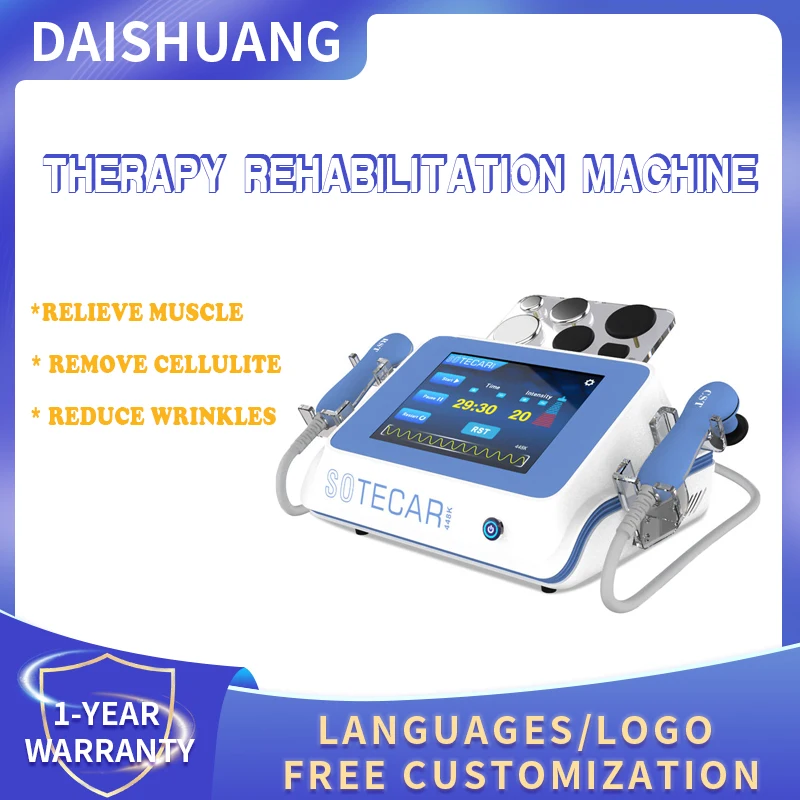 Máquina de ondas de choque de diatermia tecar 448khz, queima de gordura corporal, terapia de emagrecimento, fisioterapia cet rf, microcirculação, dispositivo de terapia estimular