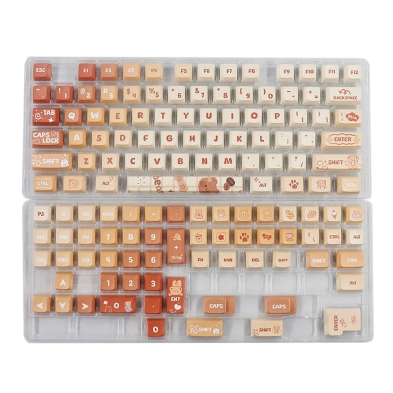 

133Keys Keycaps Set XDA Dye Subbed Bear Keycap for Mechanical Keyboards Drop shipping