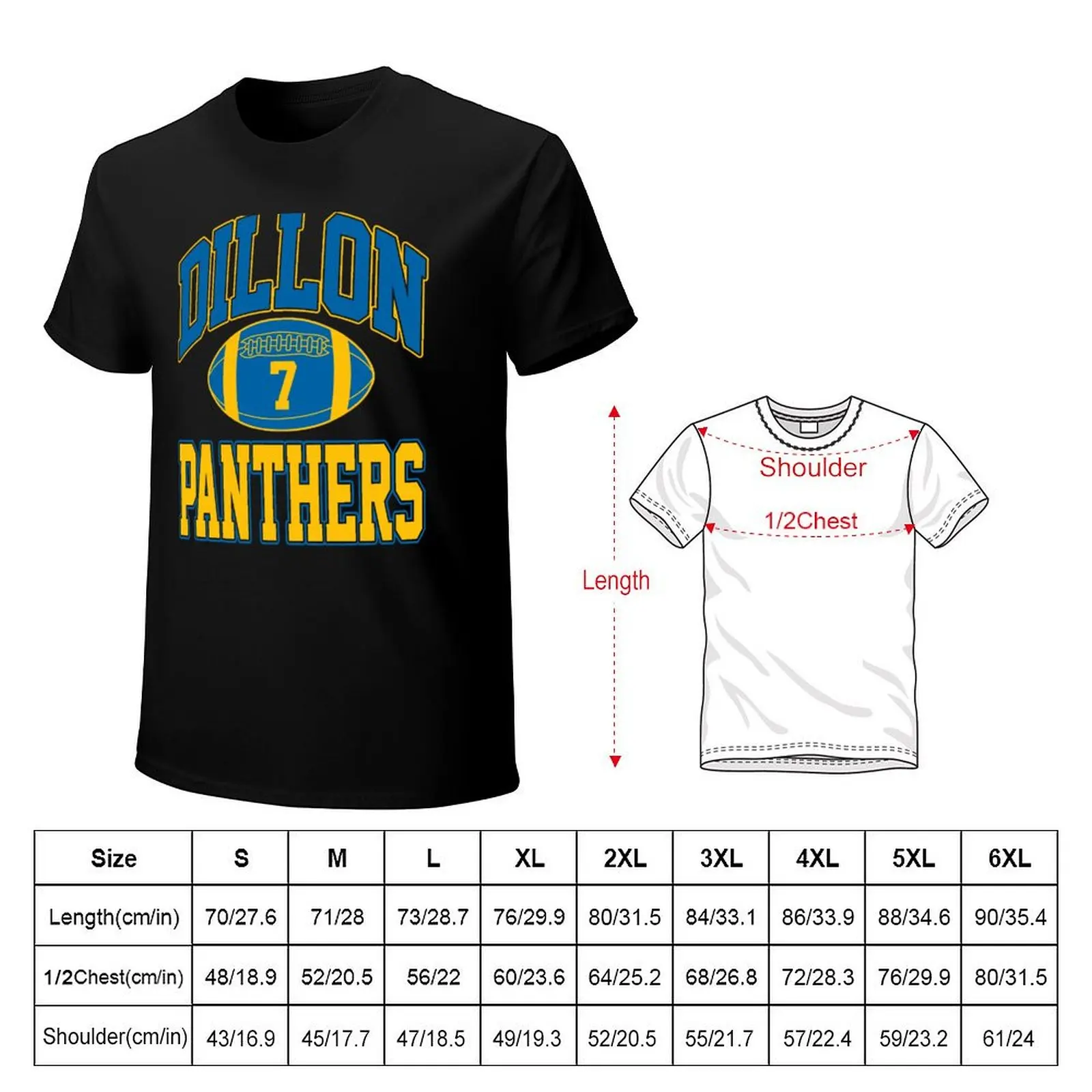 Dillon Panthers Saracen T-Shirt Casual Loose Fit Summer Tee Shirt
