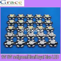 Hot 10pcs 1W 3W High Power warm white/cool white /natural white/red/green/Blue/Royal blue LED with 20mm star pcb