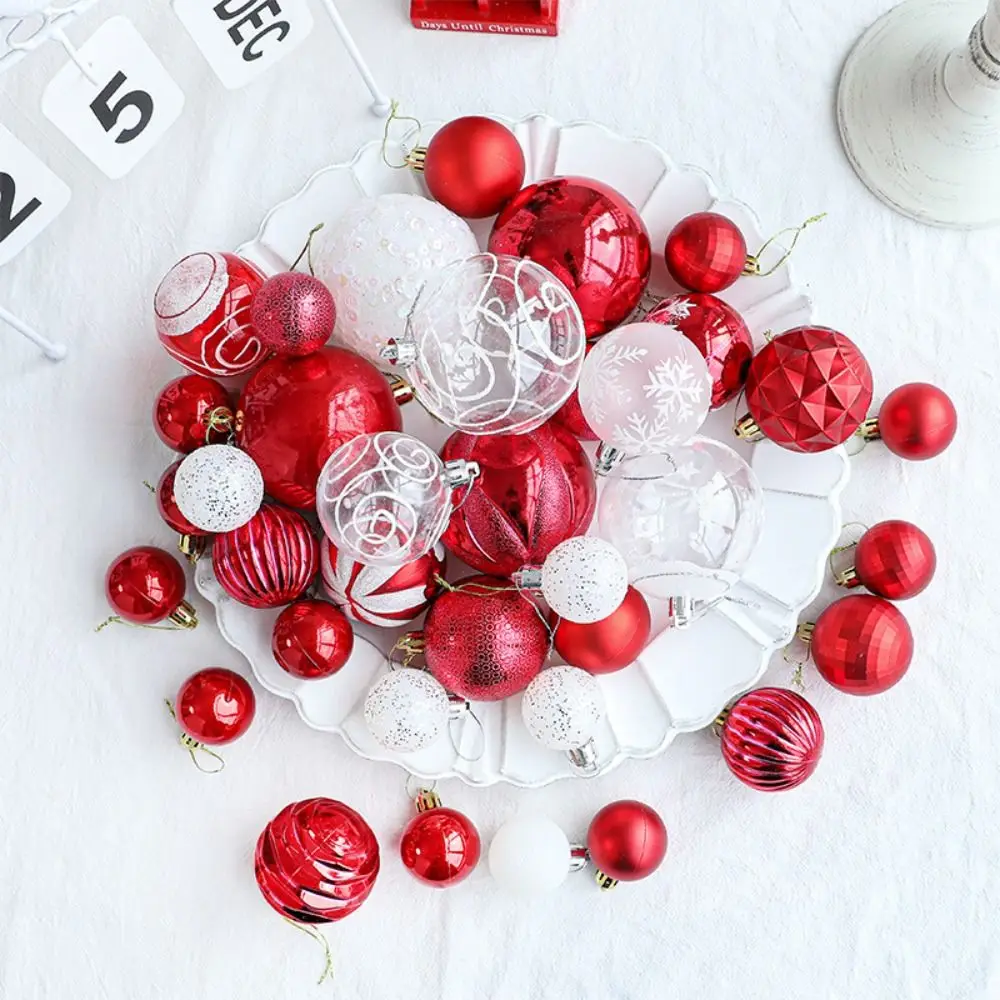 

36pcs Crafts 4/6/8cm Christmas Ball set Creative Delicate Christmas Tree Pendant Waterproof Painted Hanging Ornament Wedding