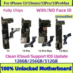 Unlocked For iPhone 13 pro max 13Pro Motherboard with/no Face ID Clean iCloud 13 mini Logic Board Support Update mainboard
