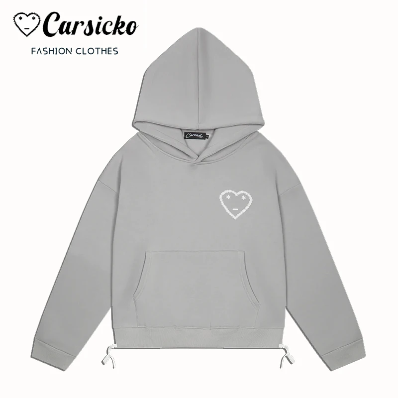 

CARSICKO Fashion Tracksuit Tops Y2k High Street Casual Men Women Hoodies Quality Cotton Sweatshirt Sportswear Hip Hop Pullover