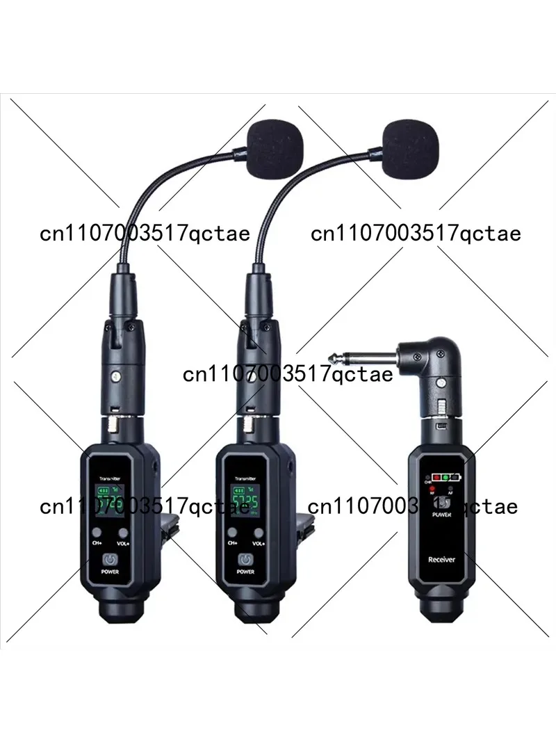 UHF Wireless Saxophone Microphone System Clip-On Instrument Radio Mic for Stage Performance