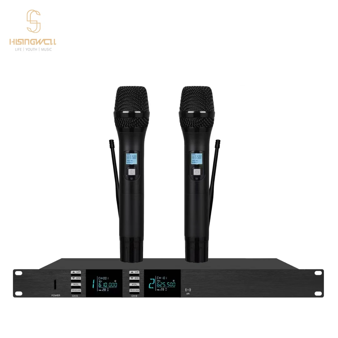 

U-8500 UHF Wireless Microphone Dual Channel Metal Performance Recording Singing Handheld Clip-On Headset Conference Professional