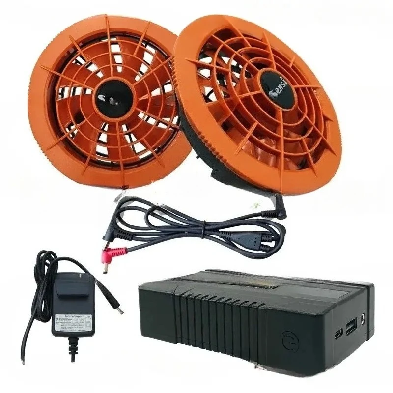 Outdoor Cooling 24V Air Conditioner Clothing Fan Summer Heatproof Overalls High Speed Battery Power Bank Accessories