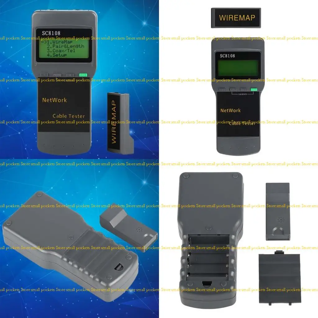 

R1WD SC8108 Portable LCD Display Tester Meter LAN Phone Cable RJ45 Cat5e Cat6 Length Testing Tool