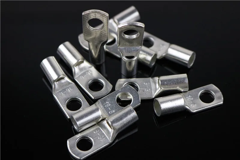 50PCS SC16-6 Tined copper connecting terminal 16-6(DTGA) bolt hole cable lugs battery terminals 16mm square wire