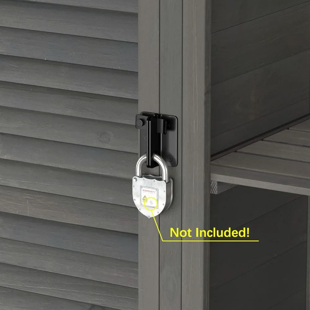 Potting Bench Table Large Garden Outdoor Work Bench Metal Tabletop Workstation with Storage Cabinet Shelf Dark Grey