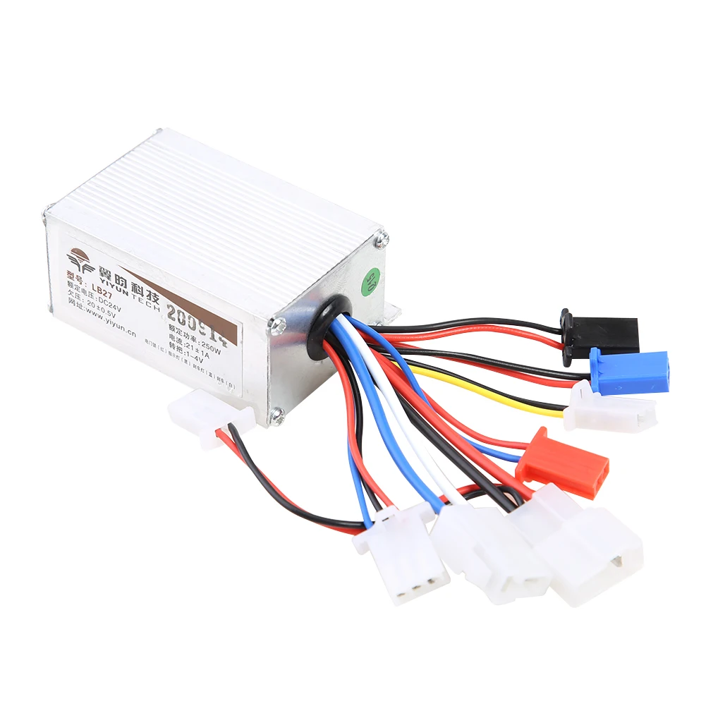 

E-Bike Motor Brush Controller Electric Scooter Parts 24V 250W Aluminium Alloy Outdoor Portable Scooter Skateboard