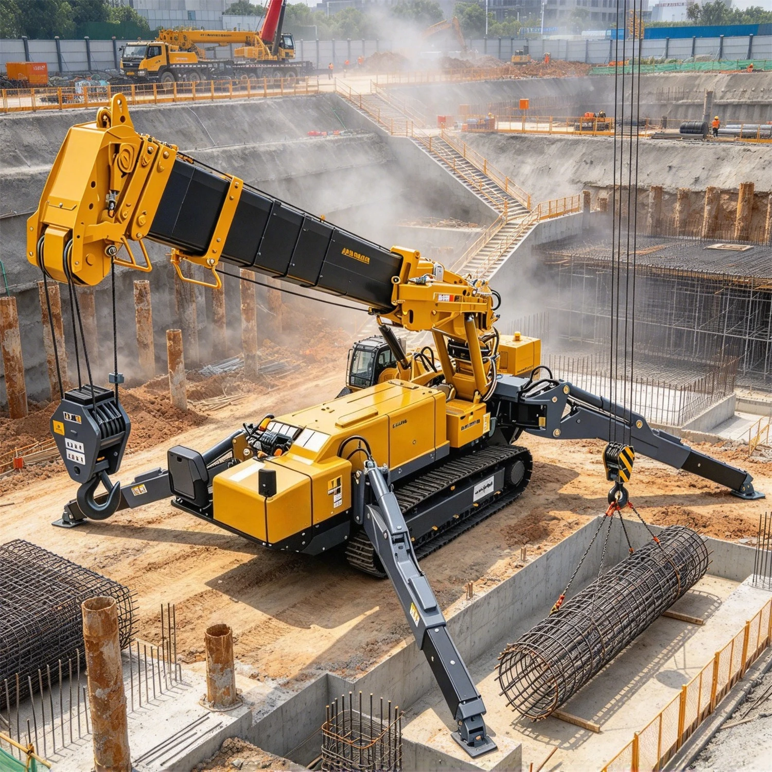 Customized Mobile Spider Crane Hydraulic Crawler Telescopic Boom Remote Control Micro Crane Outdoor Construction Lifting Machine