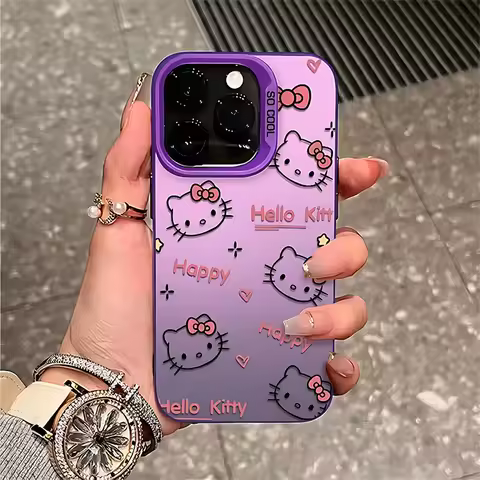 Yk2 Cute Hello Kitty Case For Samsung Galaxy S25 S24 S23 Plus S22 S21 FE Ultra A15 A25 A34 A54 A53 A52 A36 A26 A55 A35 A56 Cove