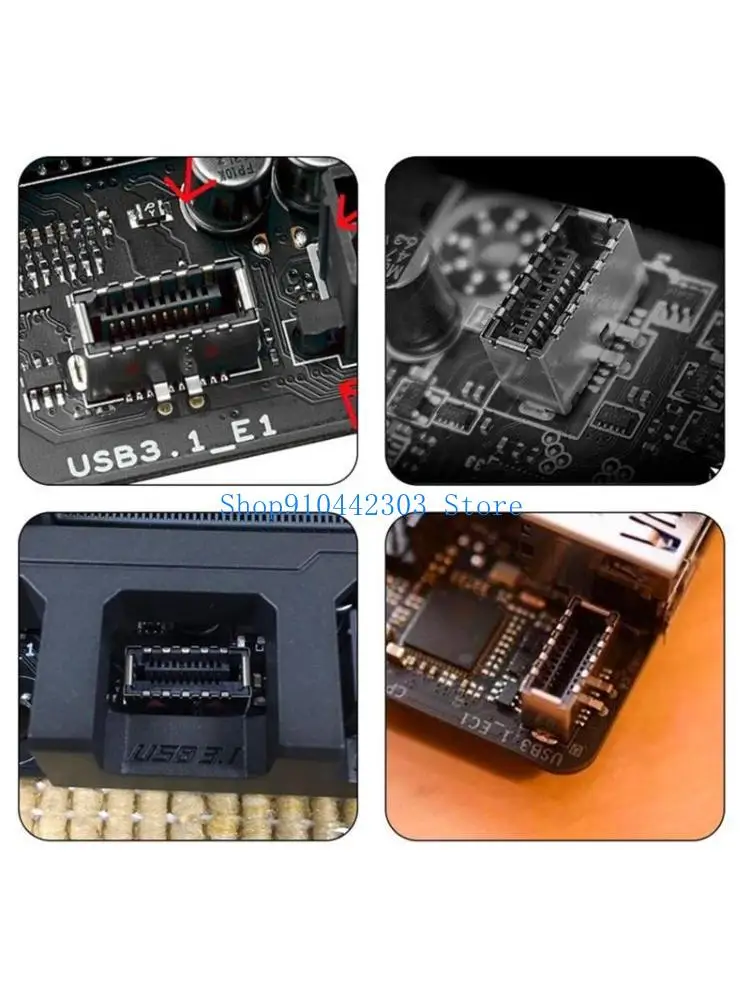 652F Front Panel Header USB 3.1 Type E Male To Type C Female Motherboard Expansion Cable Connector 50CM/19.7in
