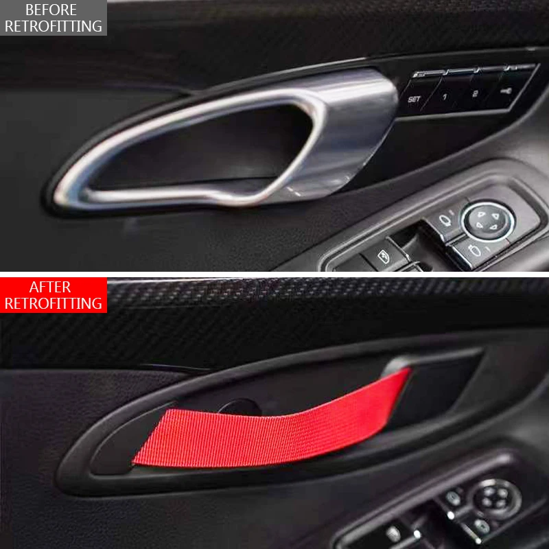 2011-2019 Automotive Interior Modification Door Handle Upgrade Track Style Nylon Ribbon Replacement Handle Suitable for 911 991