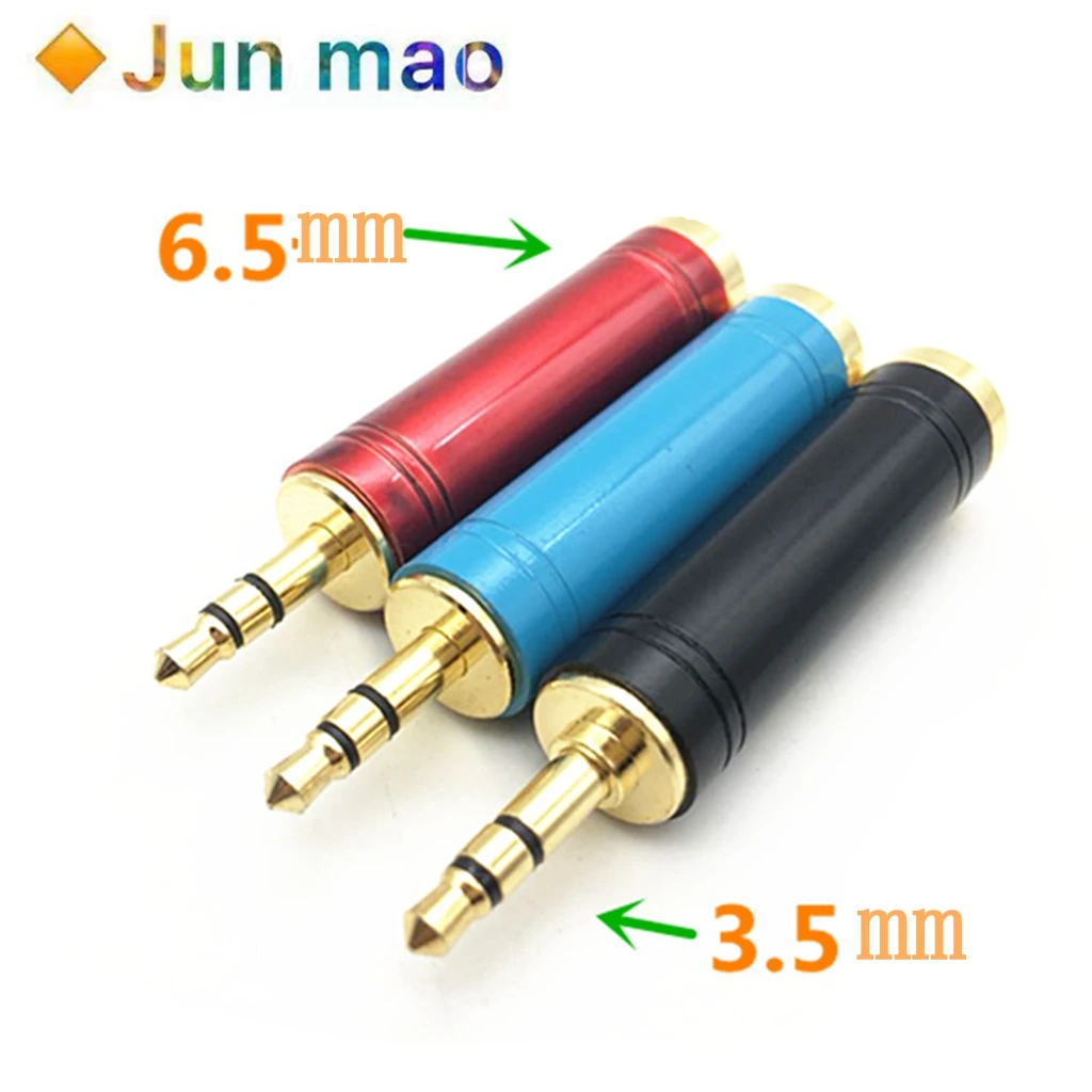 1pcs All copper 3.5 to 6.5mm audio adapter headset microphone speaker adapter microphone guitar electric box to plug