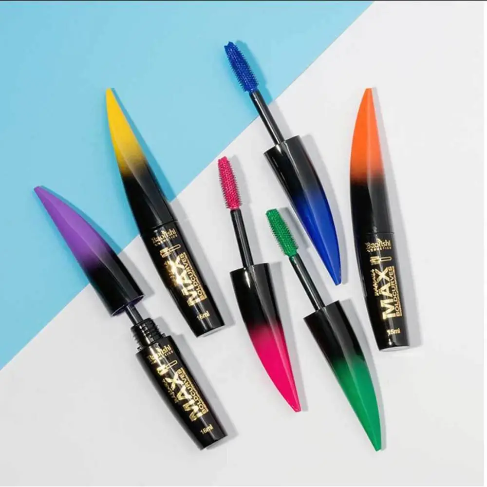 Mascara de maquillage coloré imperméable à l'eau, extension de cils, brosse en silicone, curling