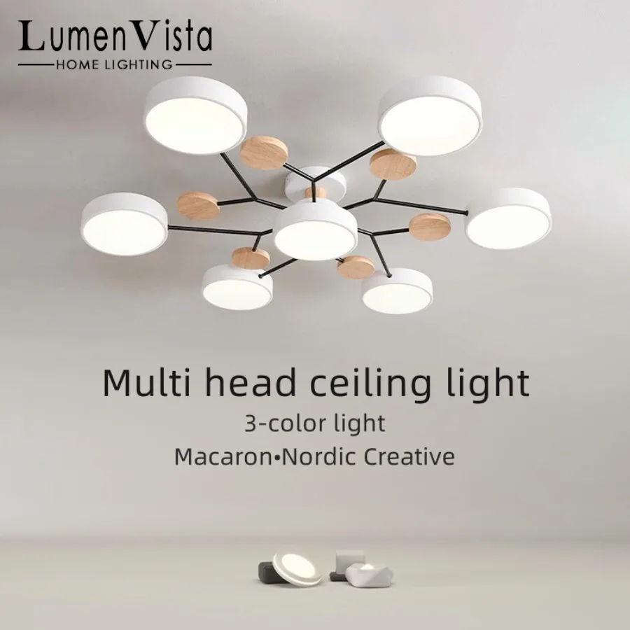 Lampada a sospensione a LED con 3 diversi colori chiari plafoniera per camera da letto soggiorno Hotel appartamento studio illuminazione per la decorazione della casa