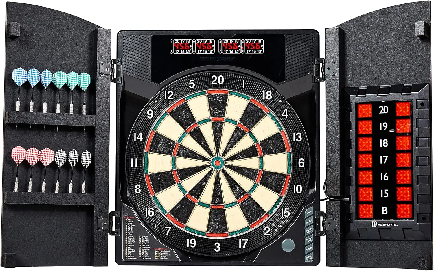 

Sports Dartboard Cabinet Multiple Styles Smart Dartboard With Digital X/O Cricket Scorekeeping and Dart Set, Perfect for Cric