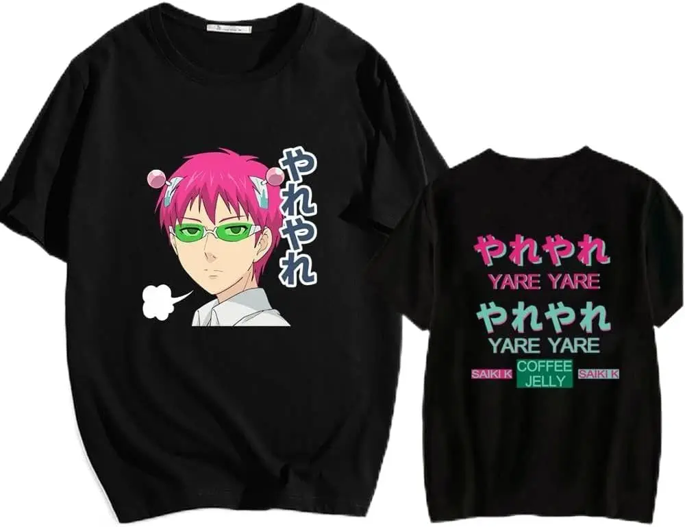 The Disastrous Life of Saiki K Saiki Kusuo Anime Tshirt Short Sleeve Women Men's Tshirt Harajuku Clothes