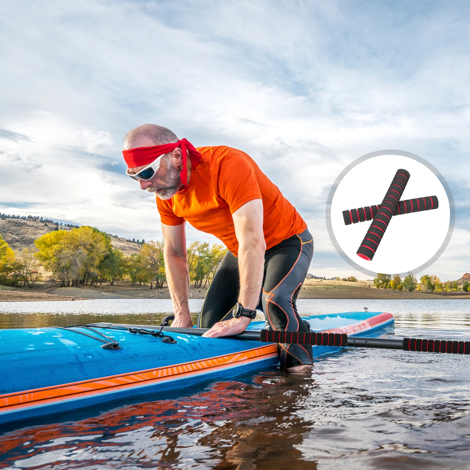 

Oars Non-Slip Cover Grip Rod Handle Kayak Sleeve Pink Paddle Grips Foam Kayaking Sponge Green Canoe Accessories Work Handles