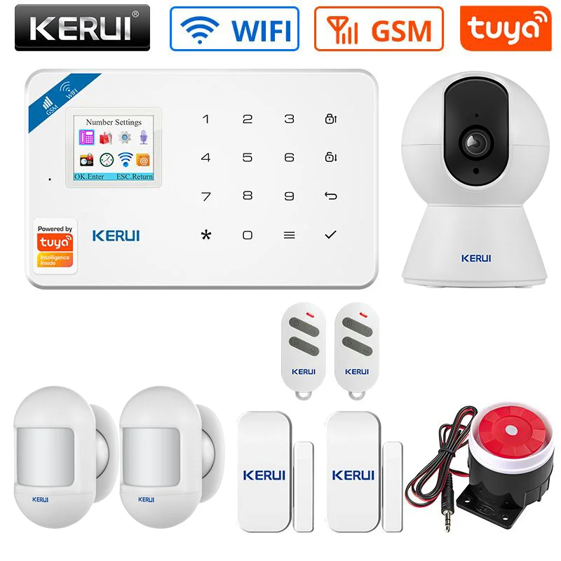 KERUI W181 WIFI Wireless GSM Alarm system  Tuya Smart APP Remote Control Home Security Alarm Host Home Security Alarm Kit