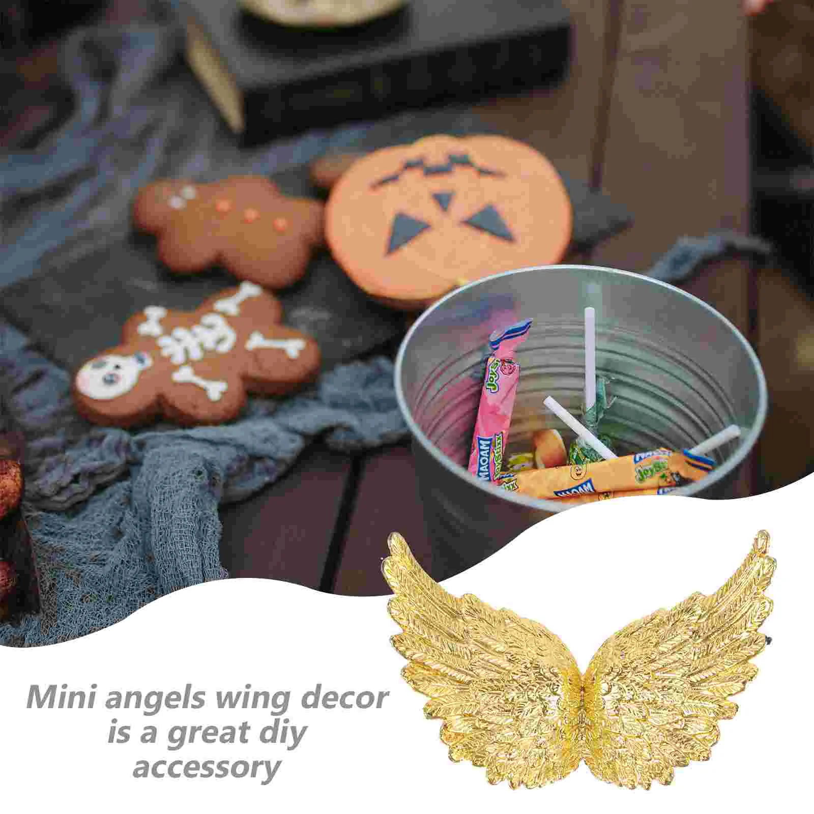 12 Pcs DIY Charms Small Angels Wings Plastic Decor Hairband Craft Ornament Phone Case Jewelry