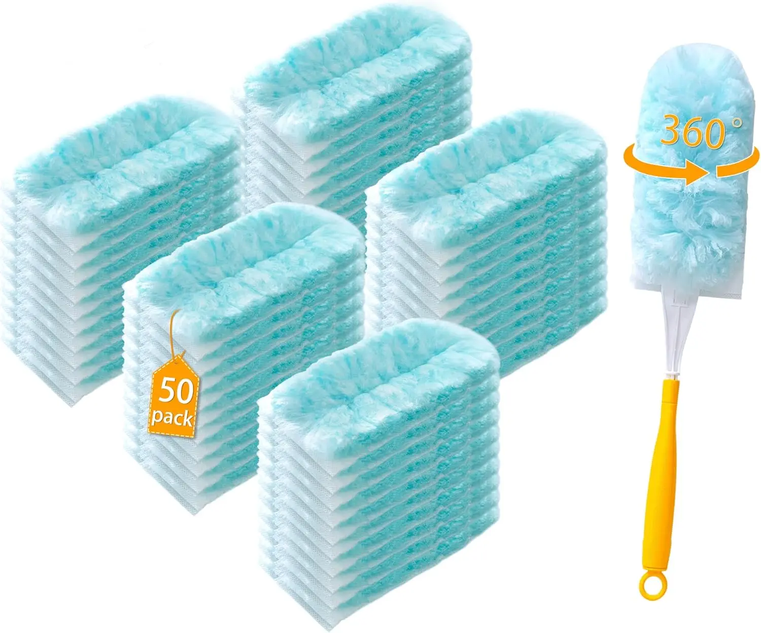 

50 сменных насадок для пылесосов с 2 ручками, 360 ° Усиленная насадка для пылесоса, 4 шт.