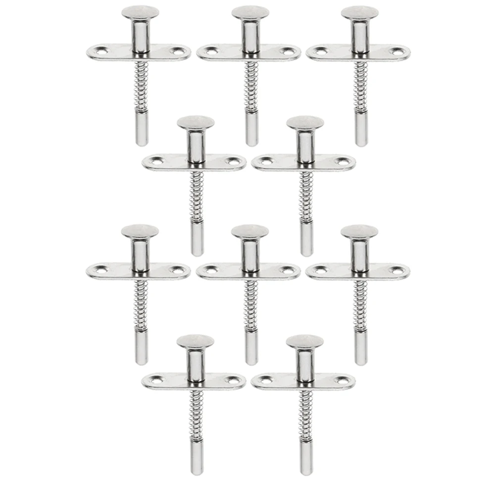 

10pcs Spring Latch Bolt Steel Plunger Latches for Crib Door M5x70 Durable Practical Storage Doors Baby Beds Hardware