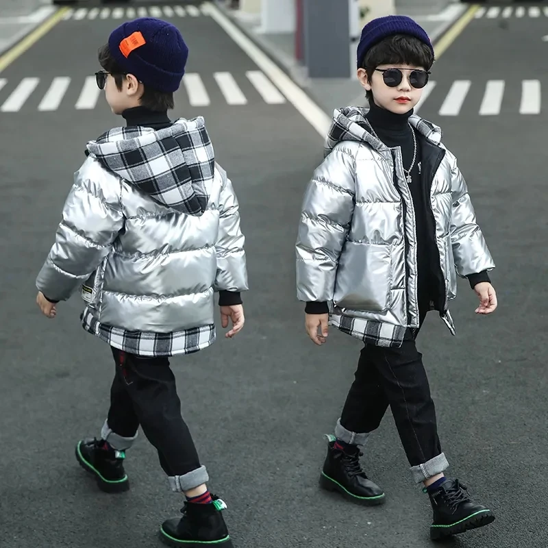 Children's Padded Jacket New Boys Down Padded Jacket Kids Winter Hooded Jacket Teenage Boys Thick Coat